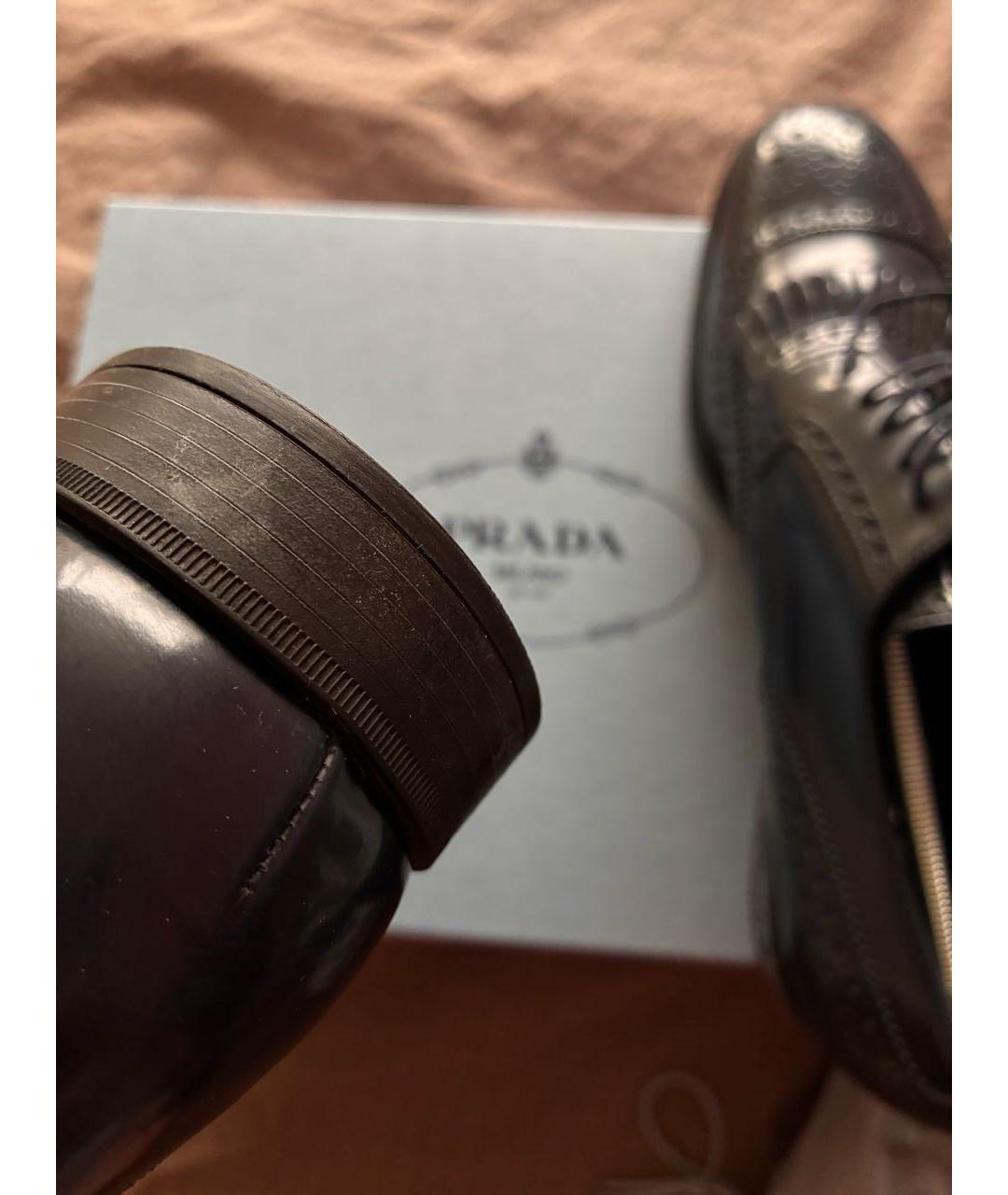 PRADA Черные кожаные туфли, фото 4