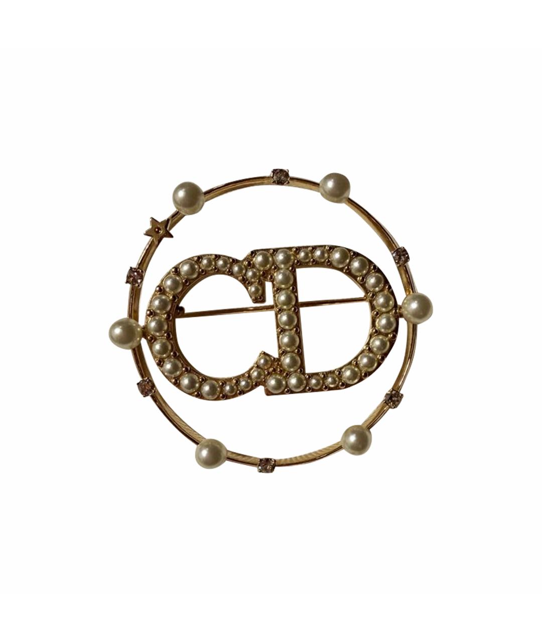 CHRISTIAN DIOR Золотая металлическая булавка / брошь, фото 1