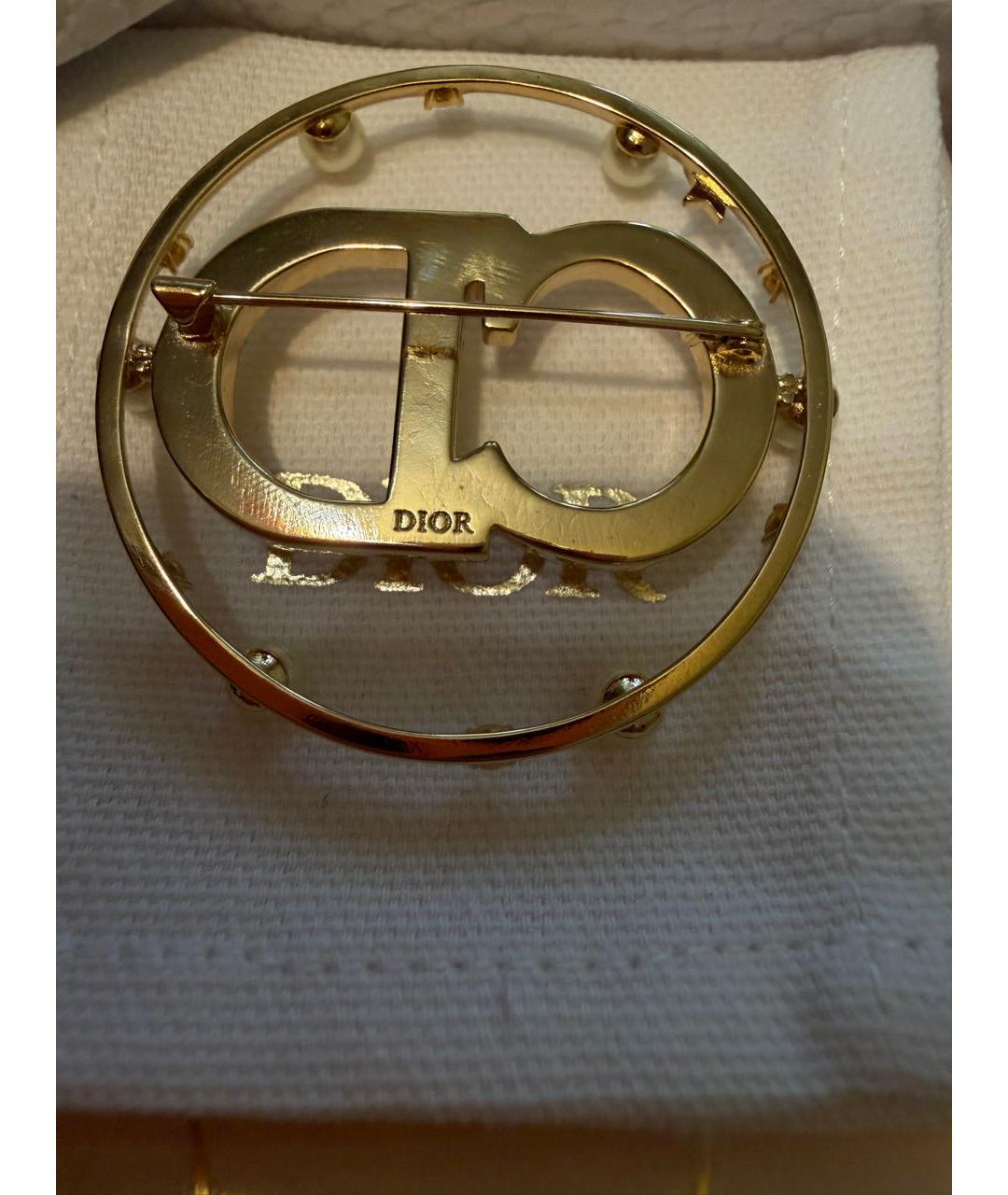 CHRISTIAN DIOR Золотая металлическая булавка / брошь, фото 6