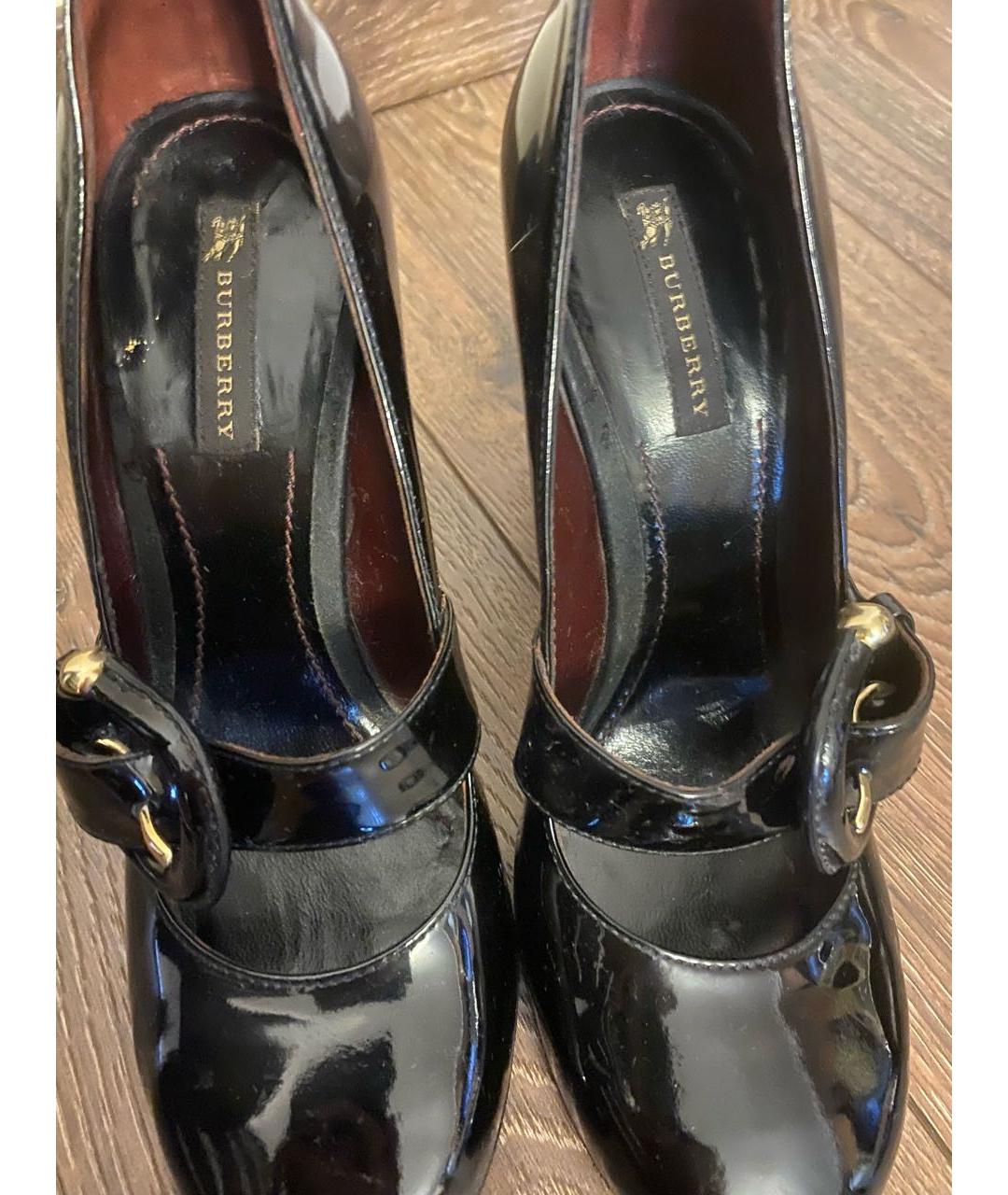 BURBERRY Черные туфли из лакированной кожи, фото 2