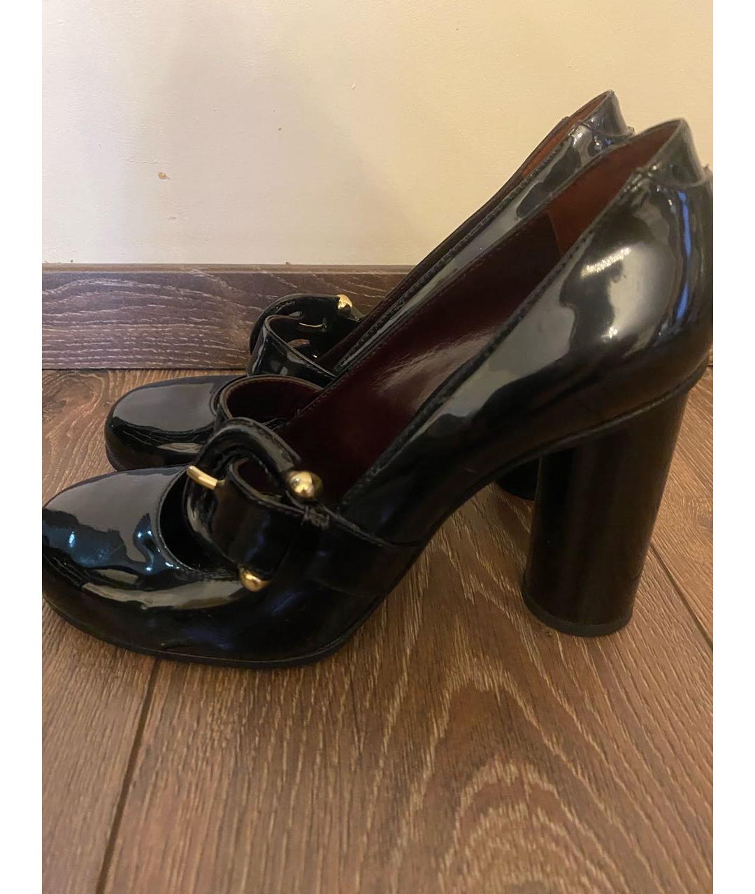 BURBERRY Черные туфли из лакированной кожи, фото 4