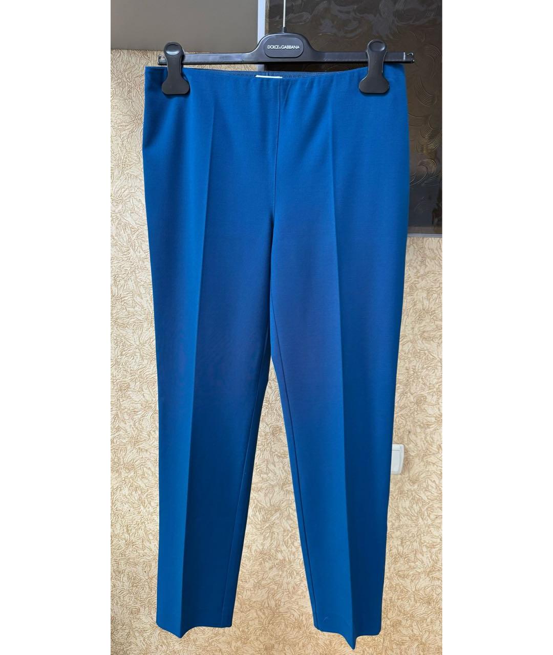 P.A.R.O.S.H. Синие полиэстеровые брюки узкие, фото 5