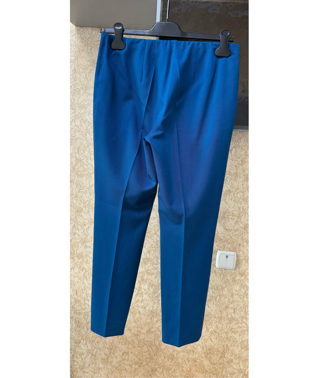 P.A.R.O.S.H. Синие полиэстеровые брюки узкие, фото 3