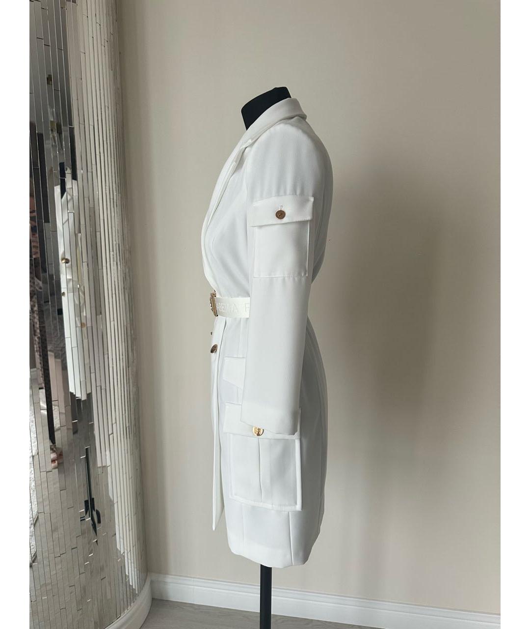 ELISABETTA FRANCHI Белое полиэстеровое повседневное платье, фото 4