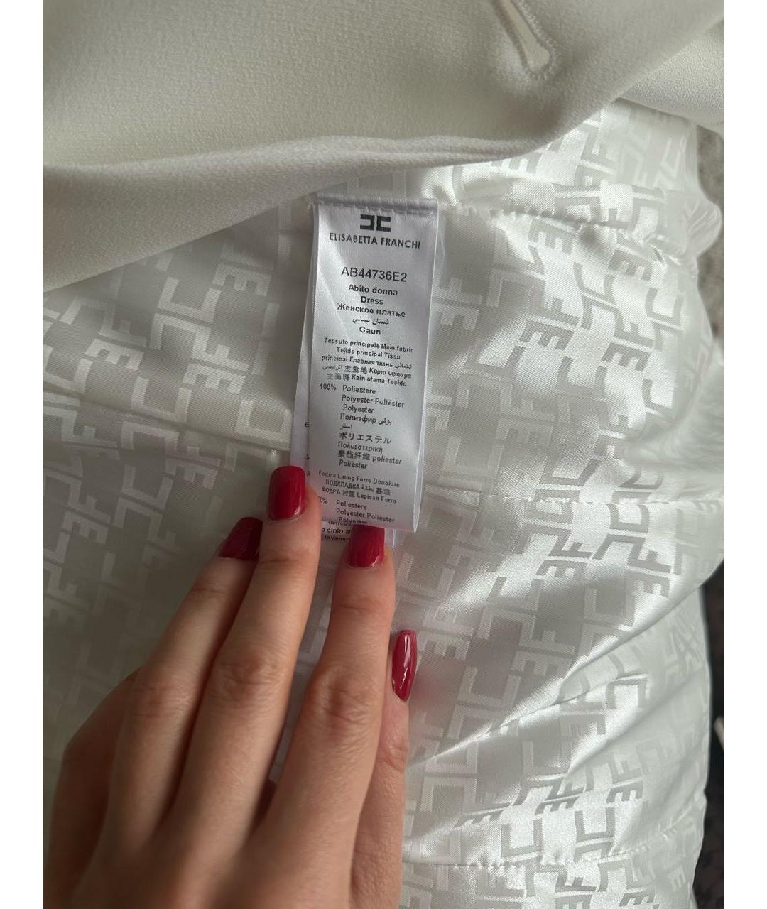ELISABETTA FRANCHI Белое полиэстеровое повседневное платье, фото 5