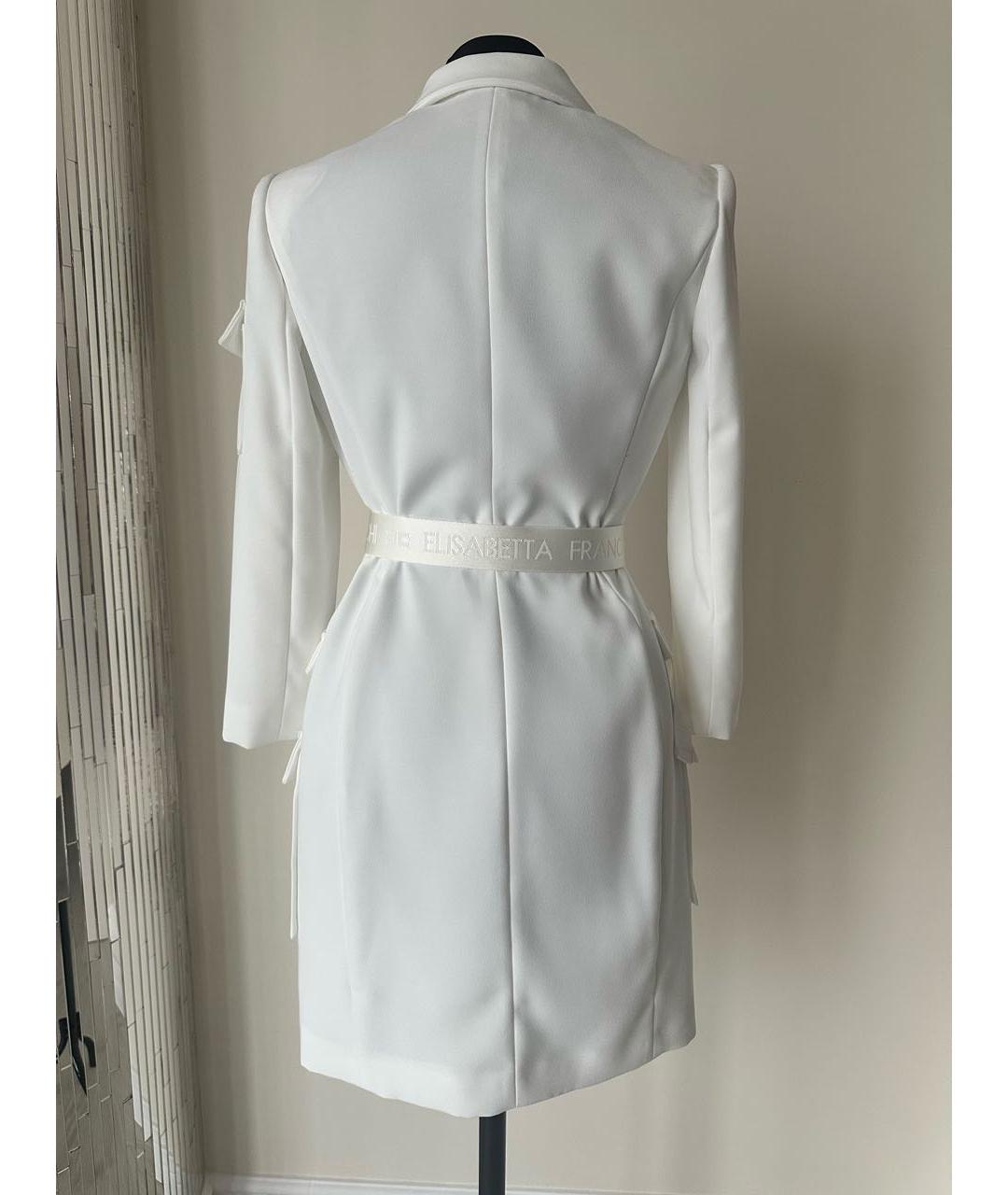 ELISABETTA FRANCHI Белое полиэстеровое повседневное платье, фото 2