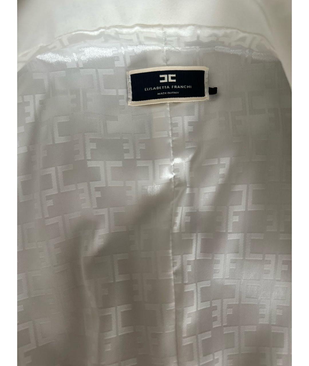 ELISABETTA FRANCHI Белое полиэстеровое повседневное платье, фото 6