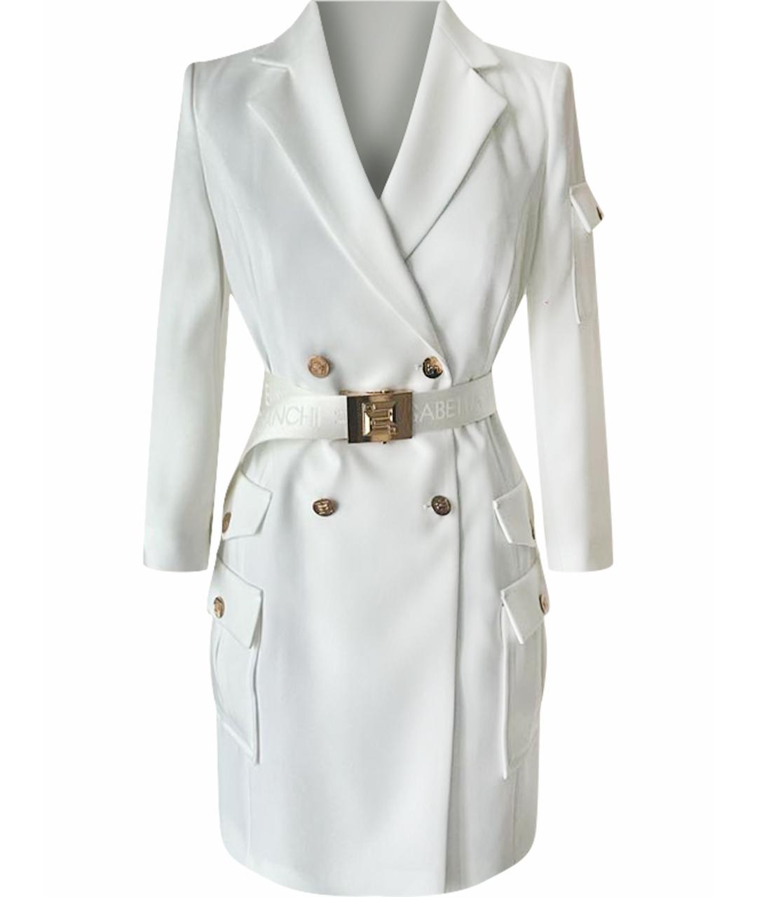 ELISABETTA FRANCHI Белое полиэстеровое повседневное платье, фото 1