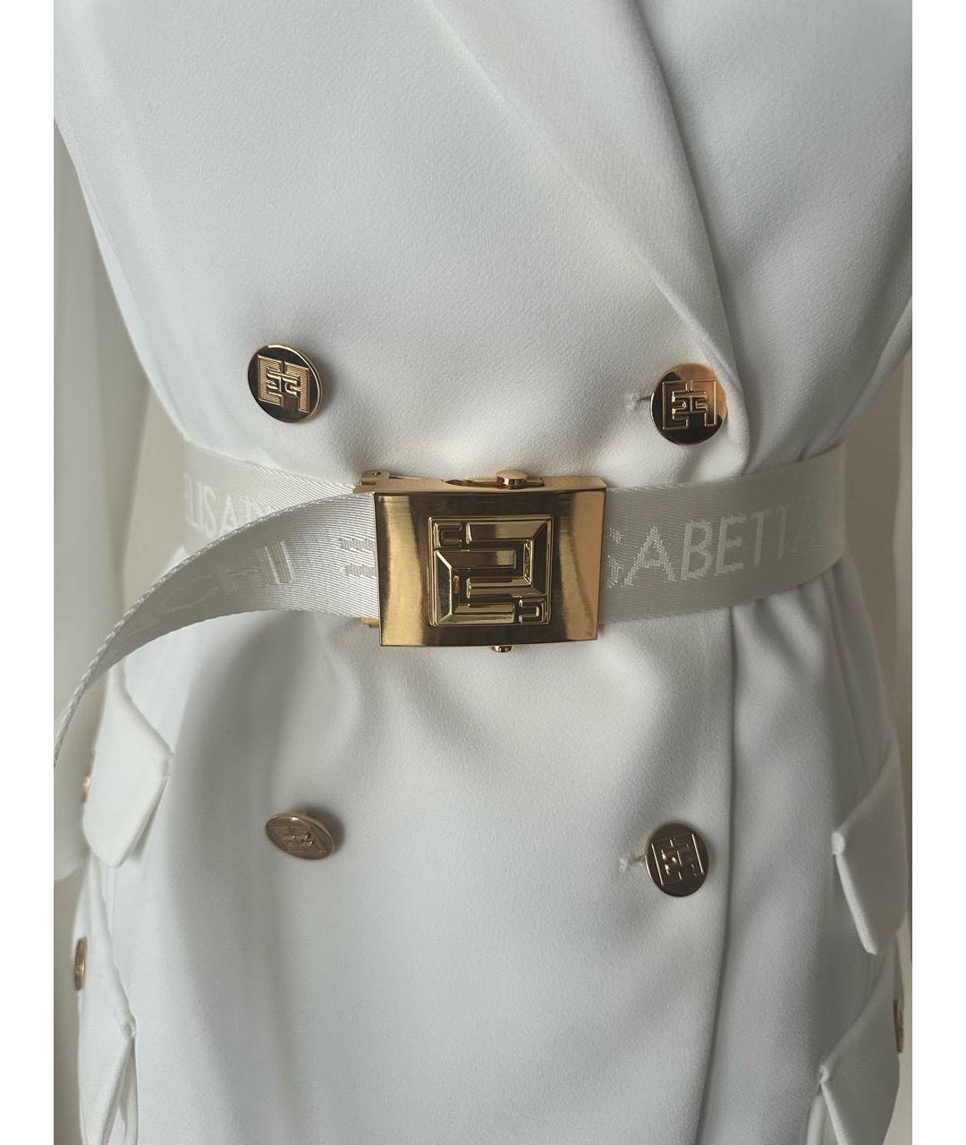 ELISABETTA FRANCHI Белое полиэстеровое повседневное платье, фото 7