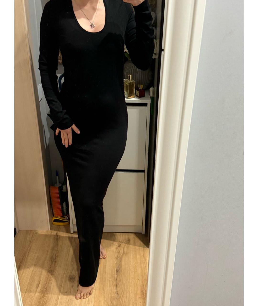 12 STOREEZ Черное хлопко-эластановое повседневное платье, фото 4