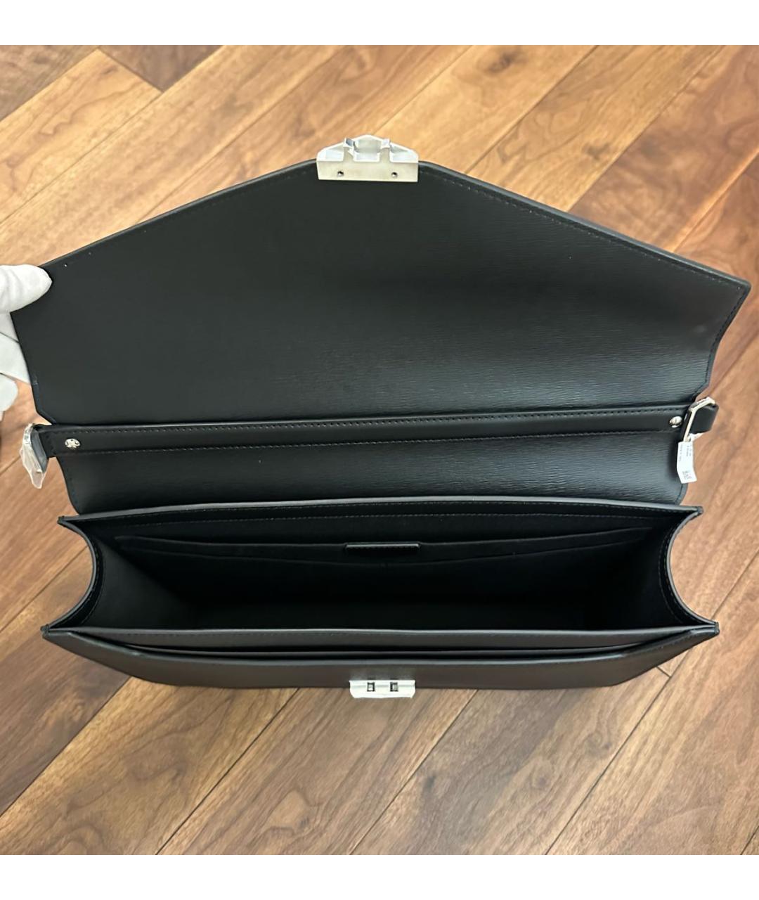 MONTBLANC Черный кожаный портфель, фото 4