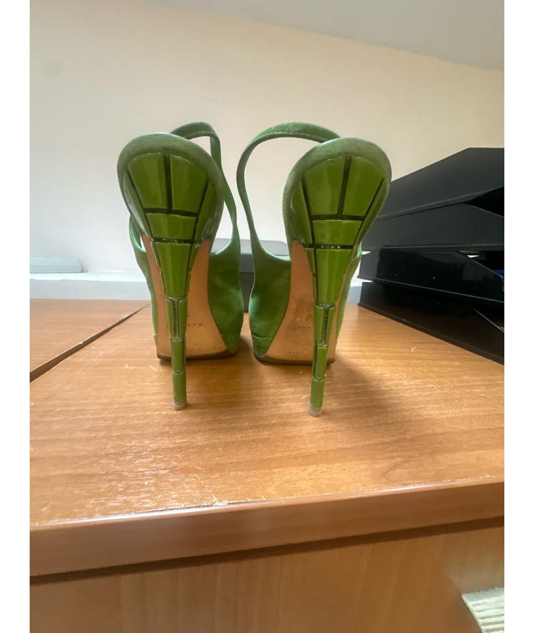 CASADEI Зеленые замшевые босоножки, фото 4