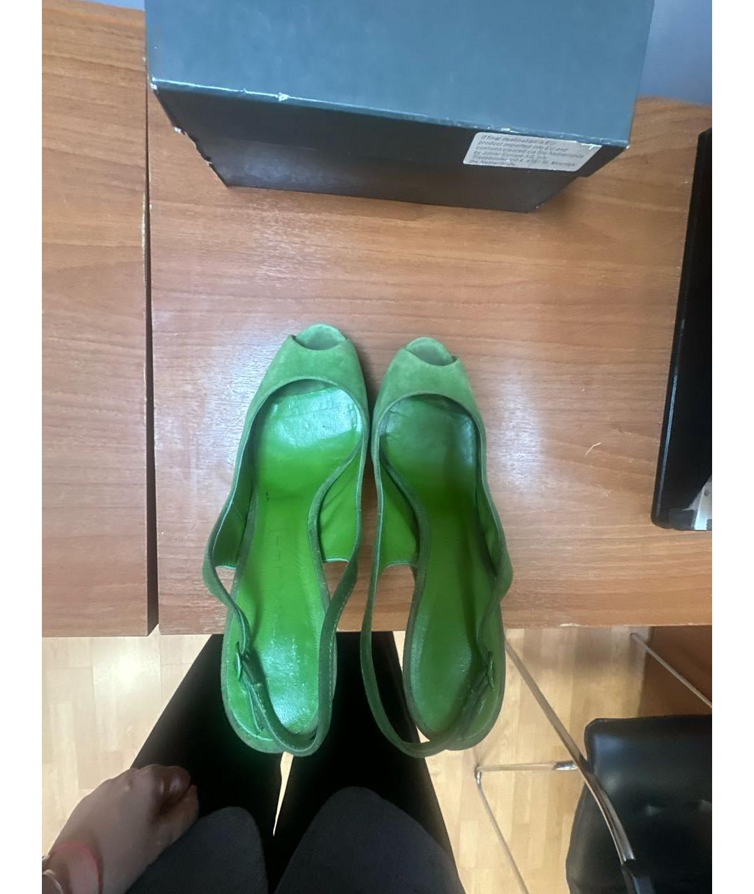 CASADEI Зеленые замшевые босоножки, фото 3