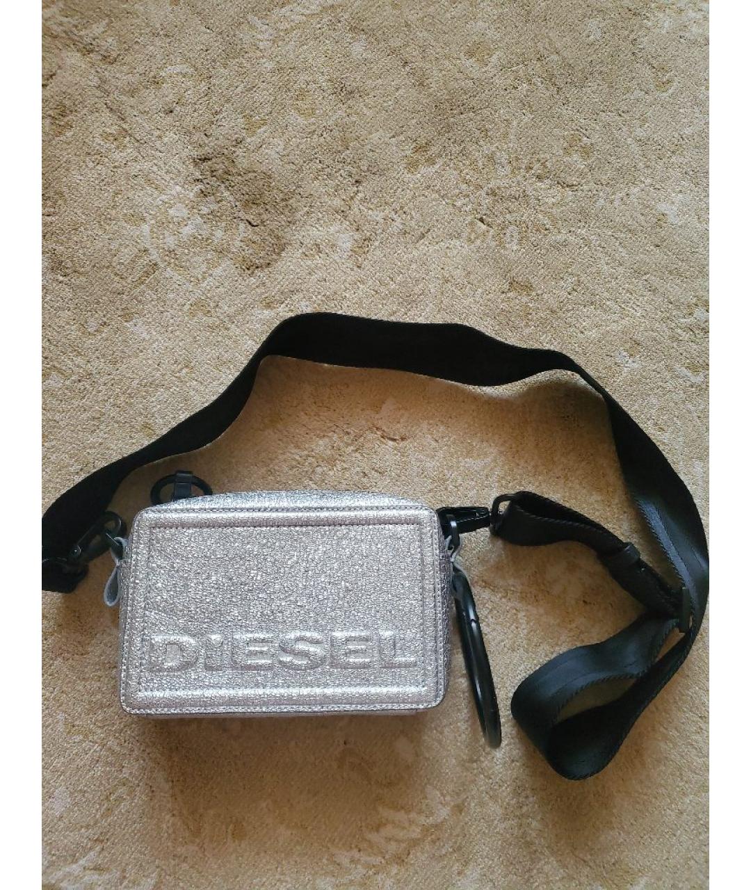 DIESEL Серебряная кожаная сумка через плечо, фото 5
