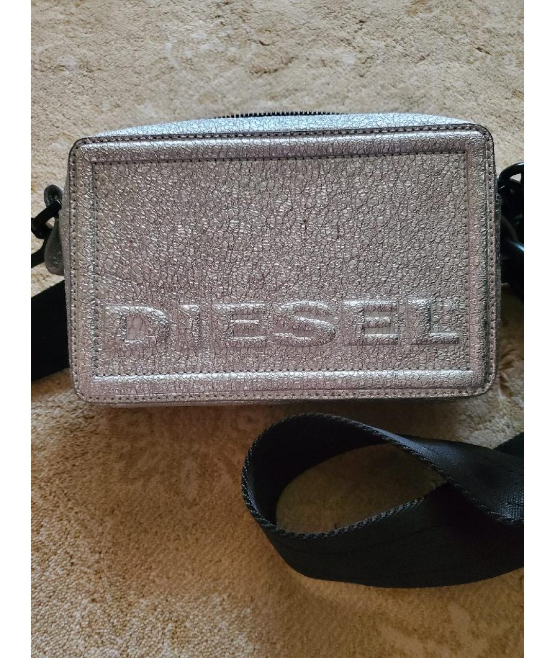 DIESEL Серебряная кожаная сумка через плечо, фото 2