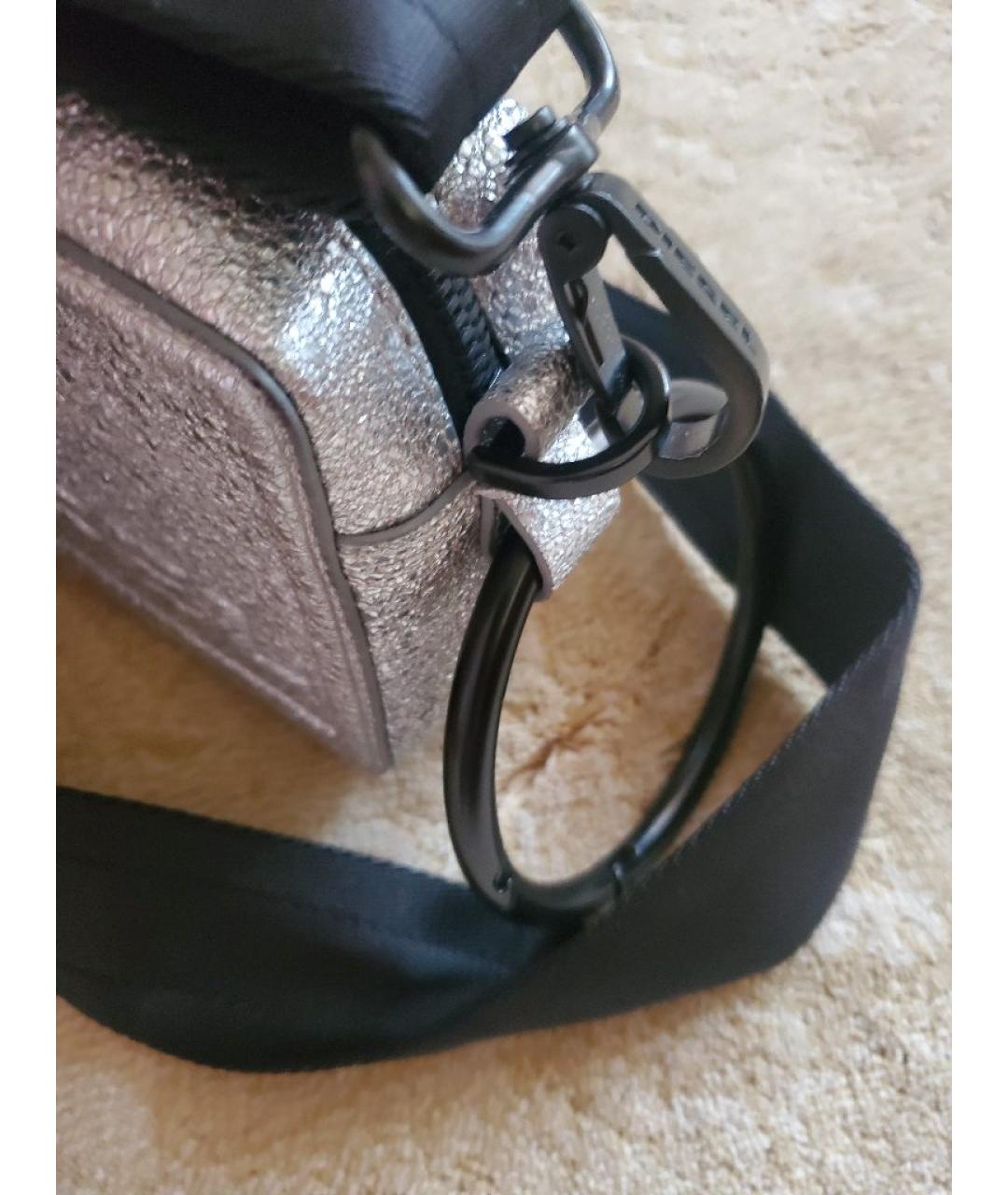 DIESEL Серебряная кожаная сумка через плечо, фото 3