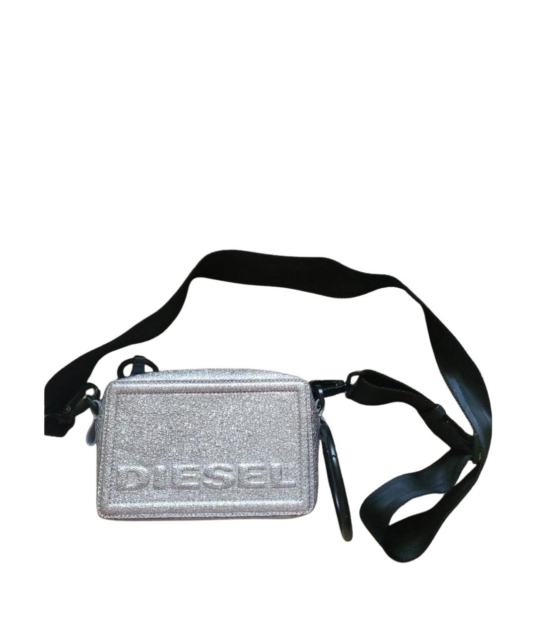 DIESEL Серебряная кожаная сумка через плечо, фото 1