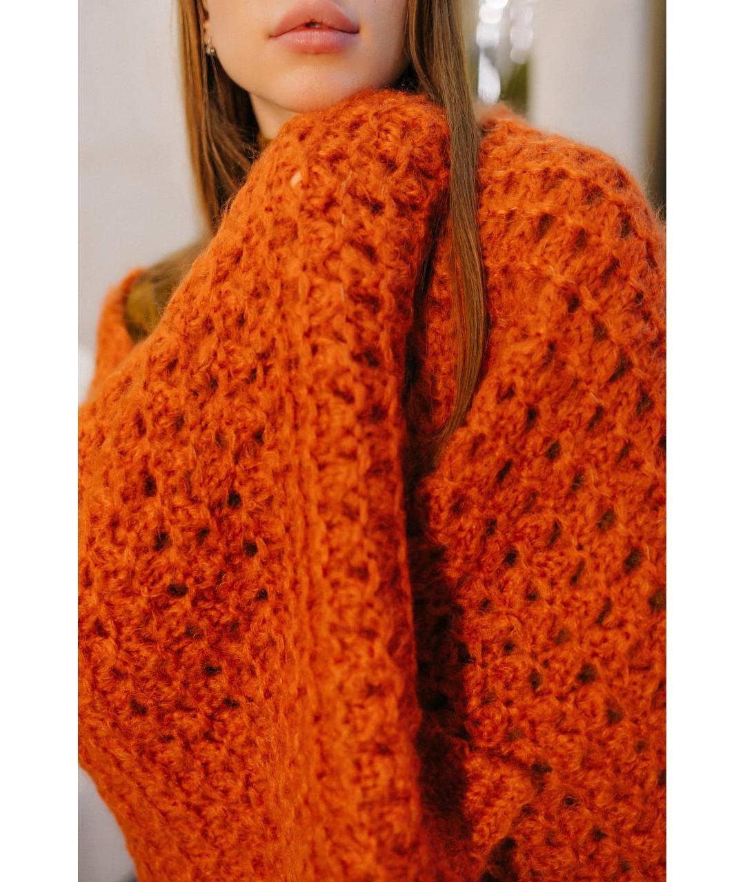 GENTRY PORTOFINO Коралловый шерстяной шарф, фото 7