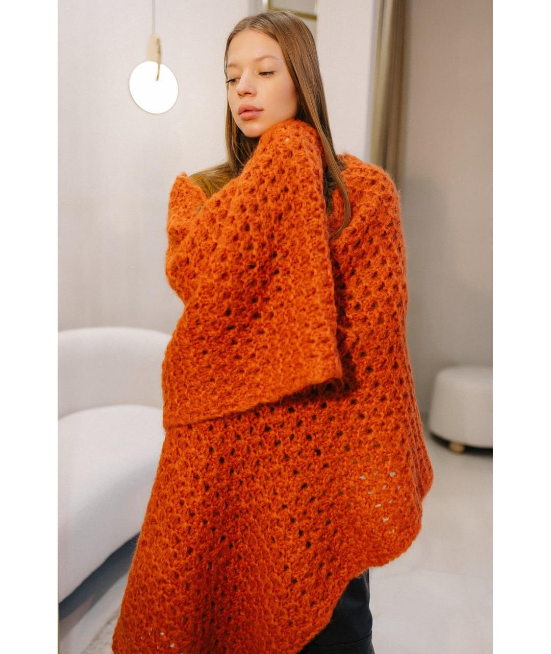 GENTRY PORTOFINO Коралловый шерстяной шарф, фото 6