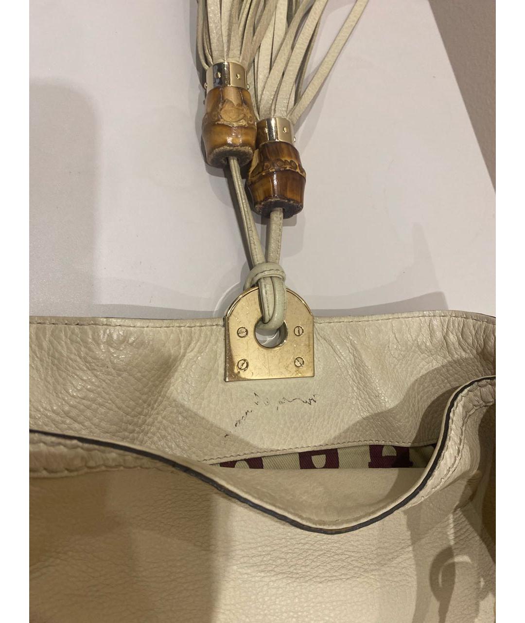 GUCCI Белая кожаная сумка через плечо, фото 3
