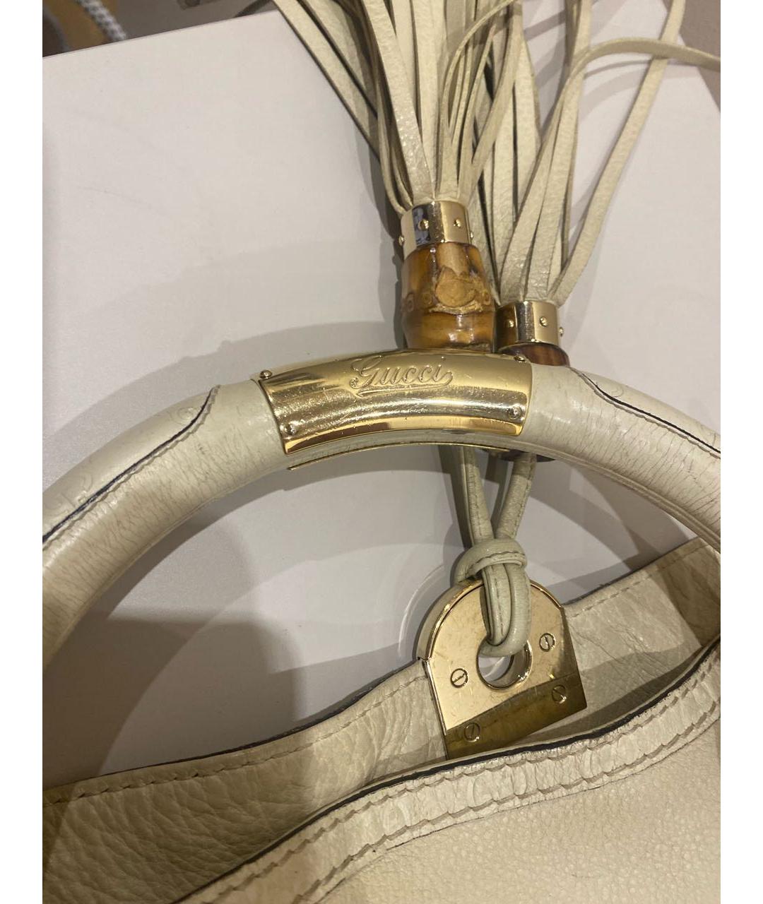 GUCCI Белая кожаная сумка через плечо, фото 2