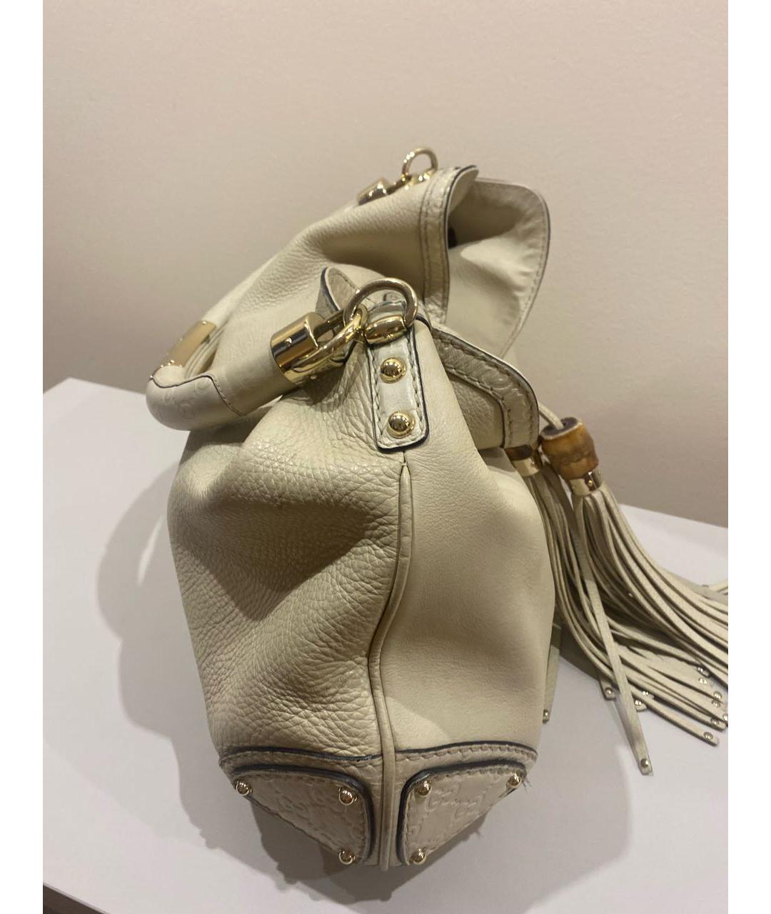 GUCCI Белая кожаная сумка через плечо, фото 4