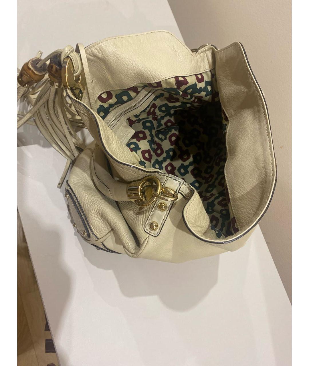 GUCCI Белая кожаная сумка через плечо, фото 5