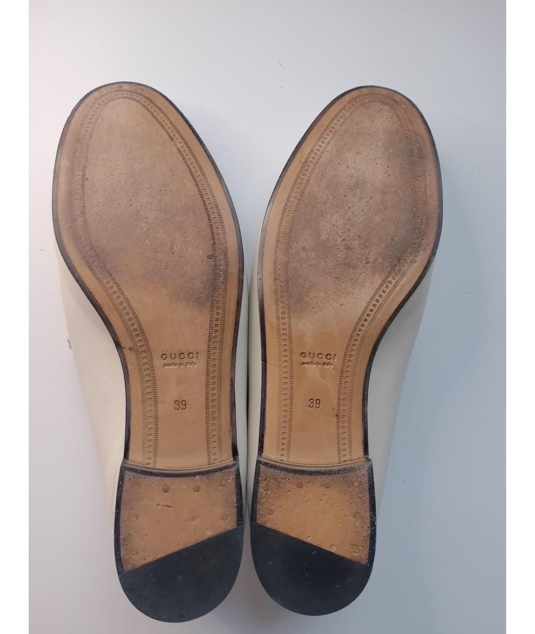 GUCCI Белые кожаные лоферы, фото 8