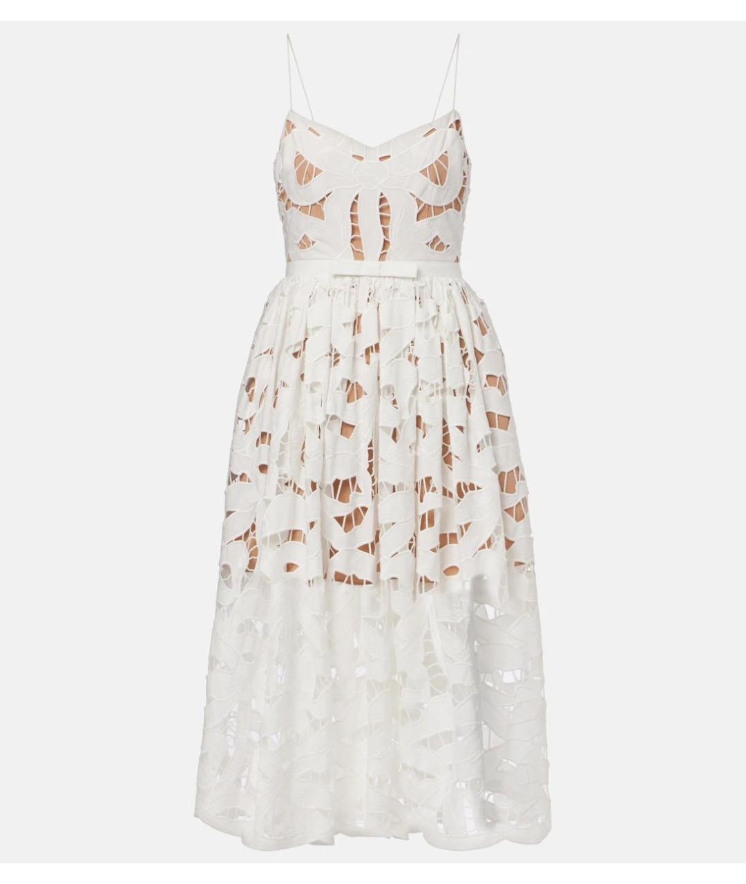 SELF-PORTRAIT Белое хлопковое повседневное платье, фото 8