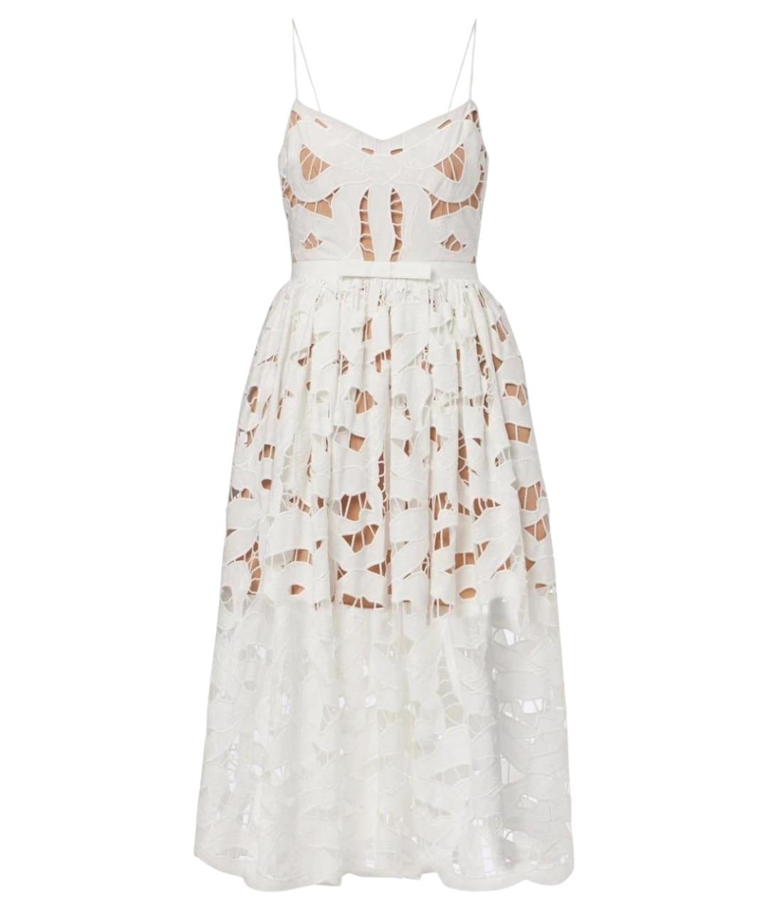 SELF-PORTRAIT Белое хлопковое повседневное платье, фото 1