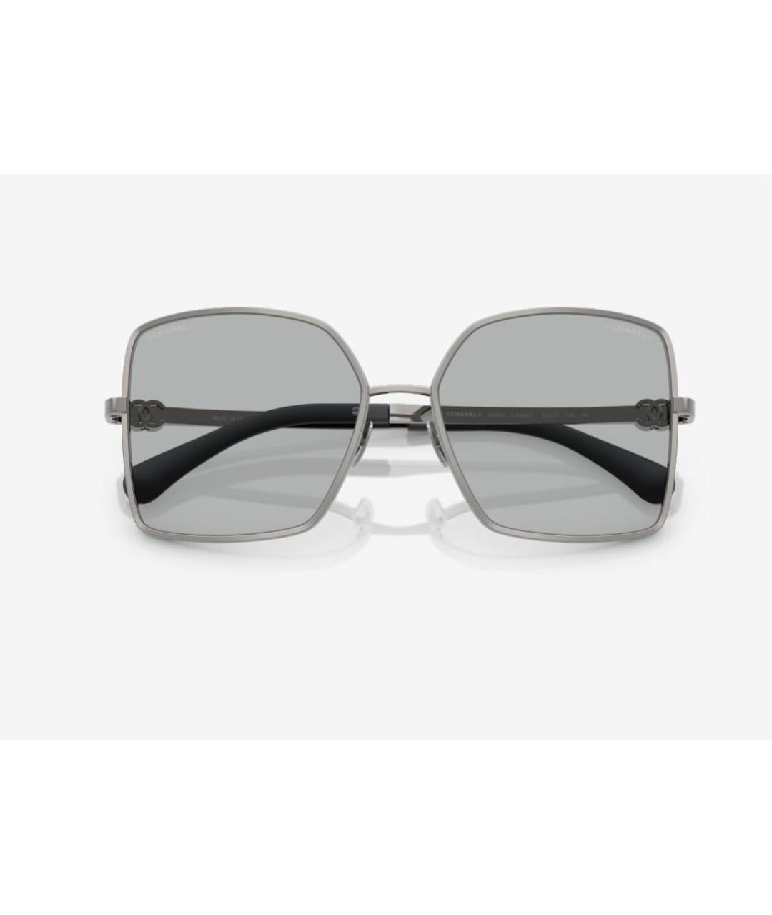 CHANEL Серебряные металлические солнцезащитные очки, фото 4