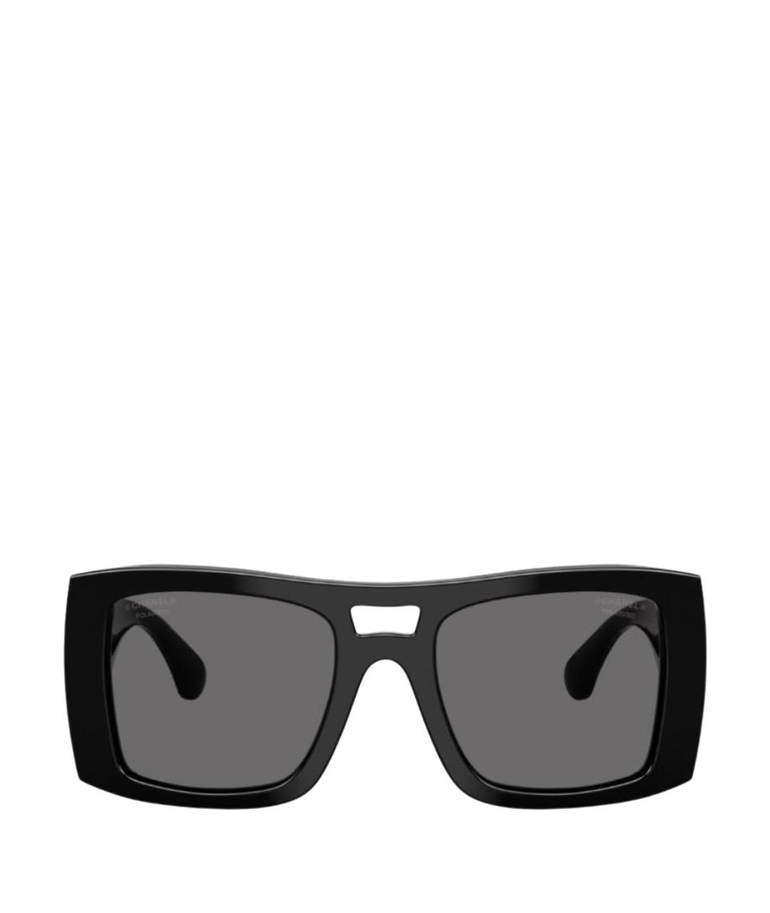 CHANEL Черные пластиковые солнцезащитные очки, фото 1