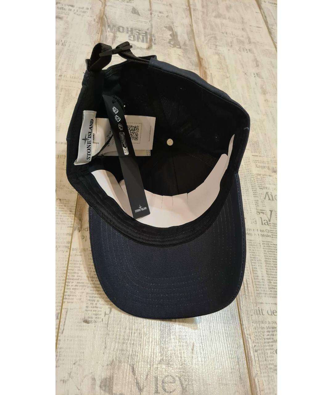 STONE ISLAND Темно-синяя хлопковая кепка/бейсболка, фото 6
