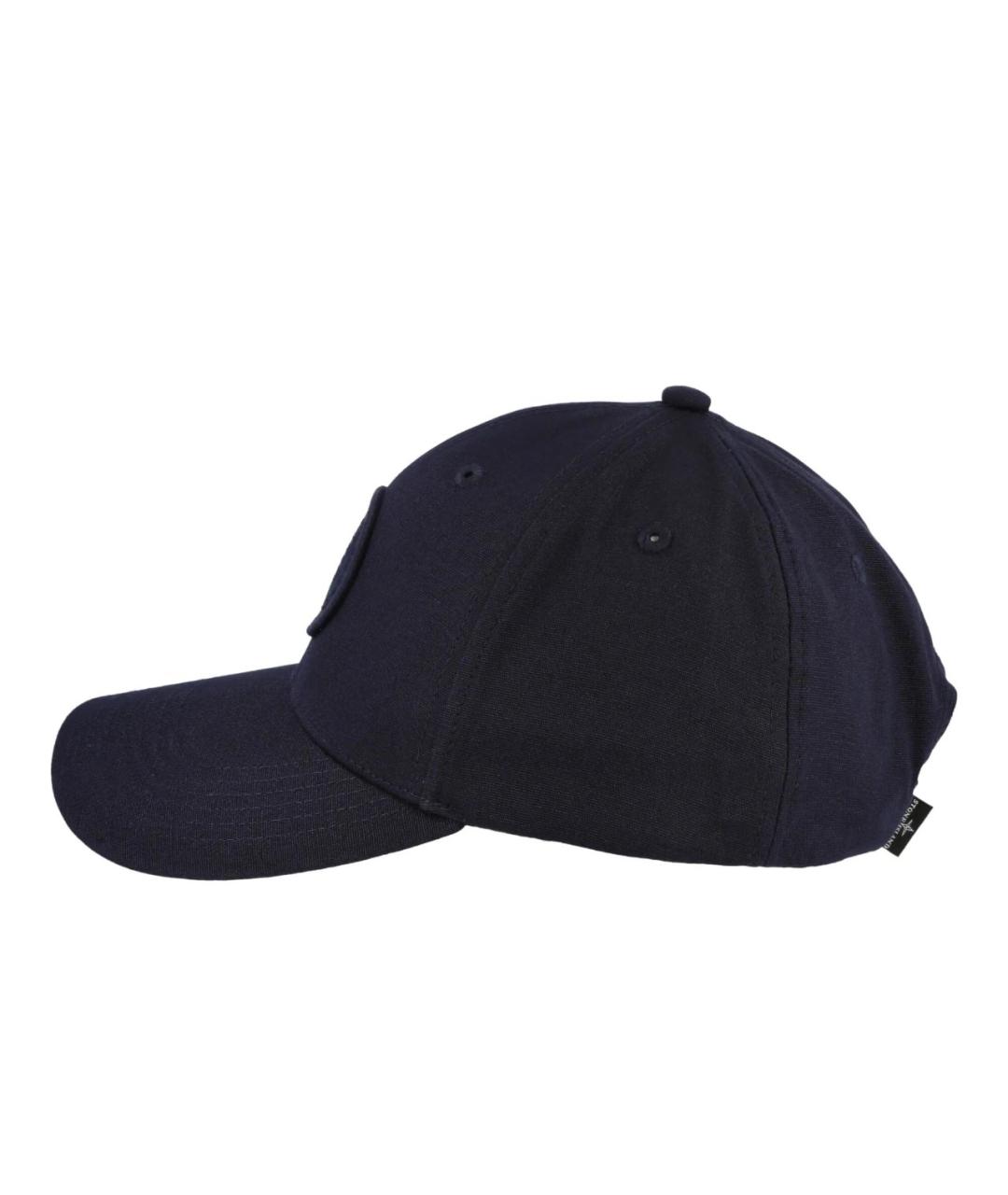 STONE ISLAND Темно-синяя хлопковая кепка/бейсболка, фото 2