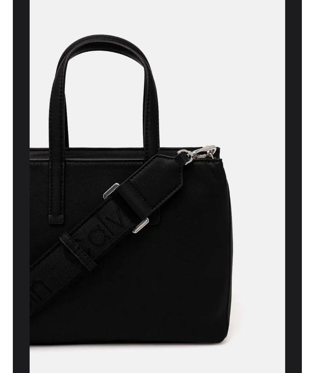 CALVIN KLEIN Черная сумка тоут из искусственной кожи, фото 2