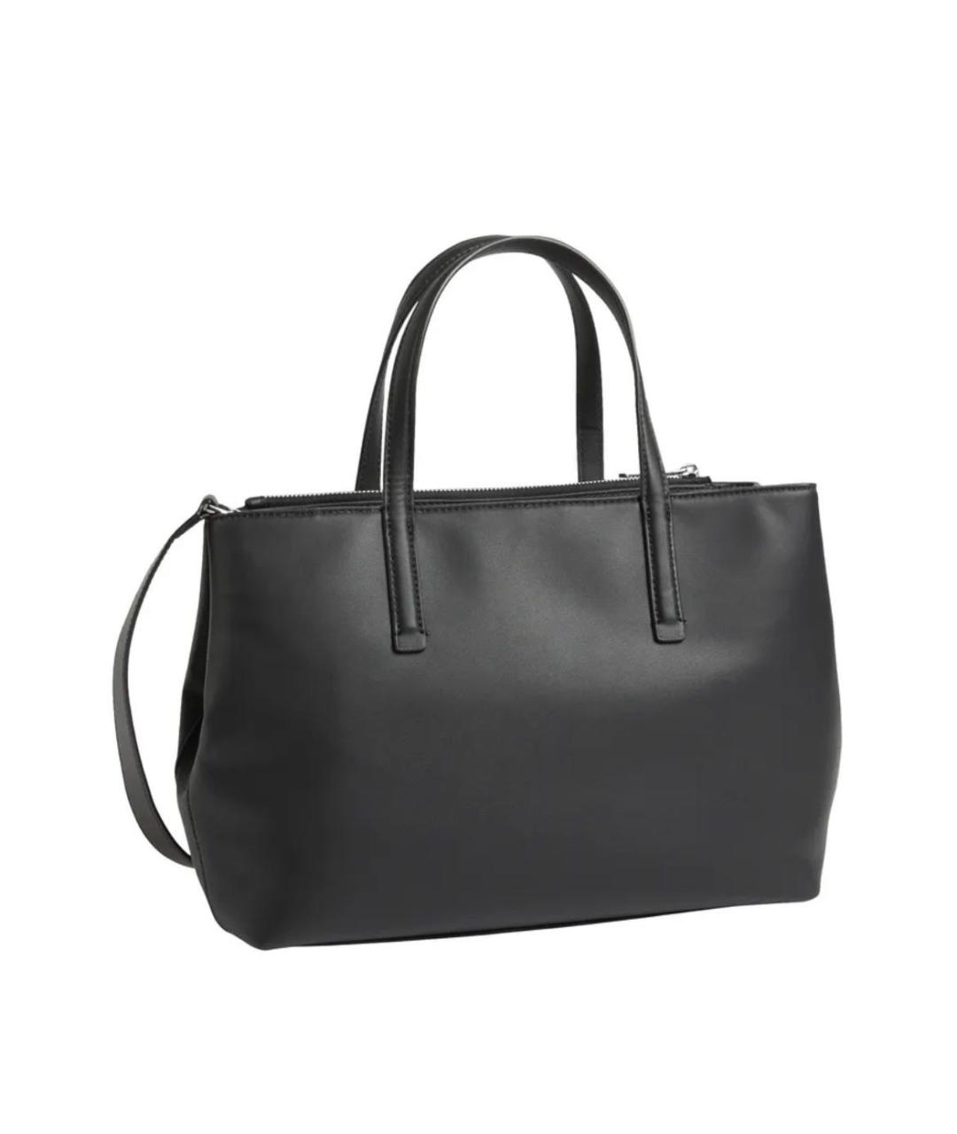 CALVIN KLEIN Черная сумка тоут из искусственной кожи, фото 2