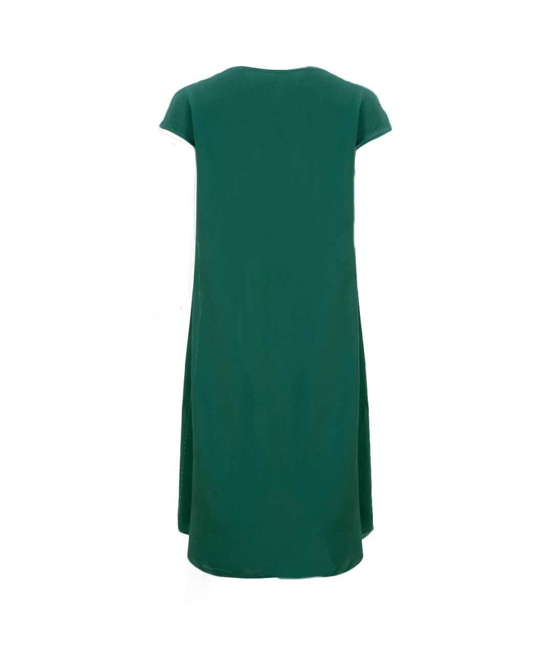 HERMES Зеленые шелковое повседневное платье, фото 2