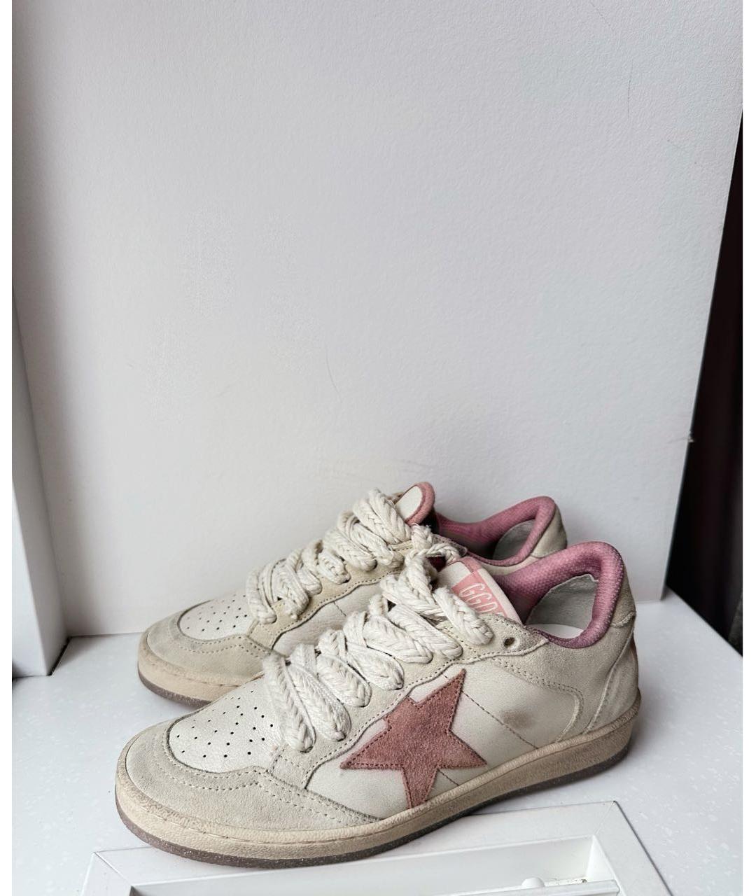 GOLDEN GOOSE DELUXE BRAND Белые замшевые кеды, фото 4