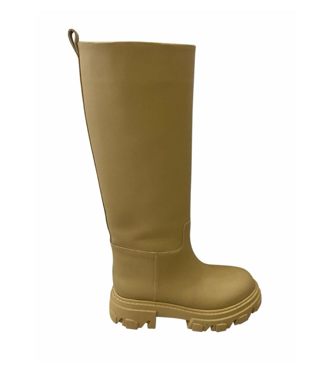 GIABORGHINI Бежевые кожаные сапоги, фото 1