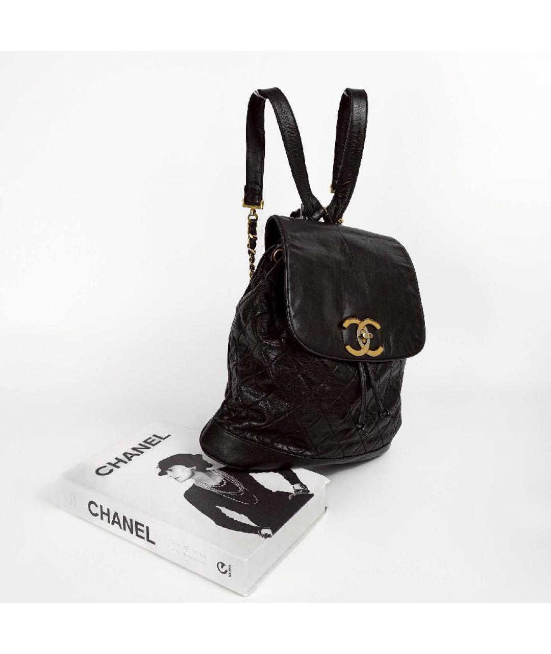 CHANEL Черный кожаный рюкзак, фото 3