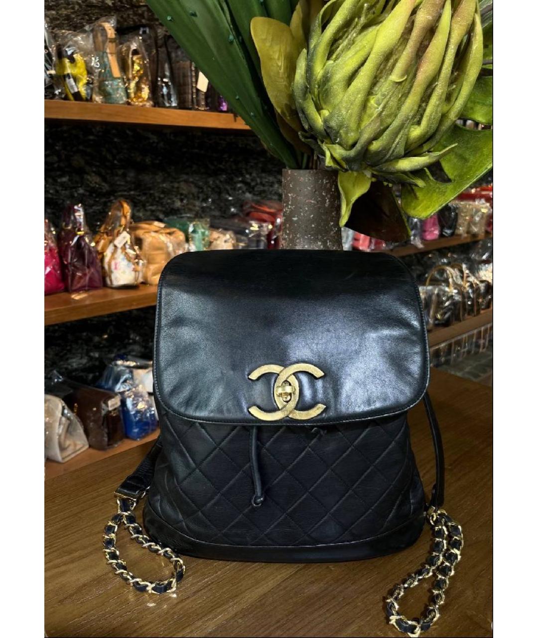 CHANEL Черный кожаный рюкзак, фото 7