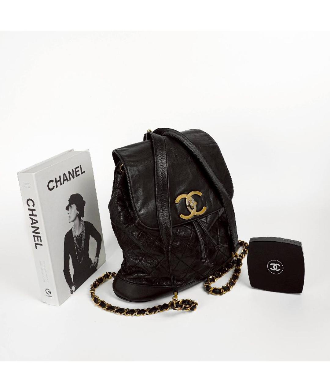 CHANEL Черный кожаный рюкзак, фото 6