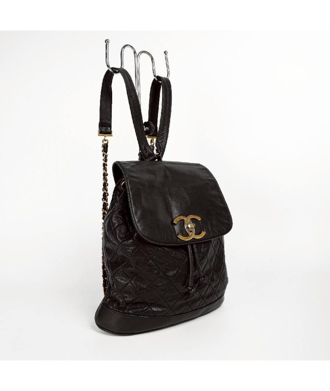 CHANEL Черный кожаный рюкзак, фото 2