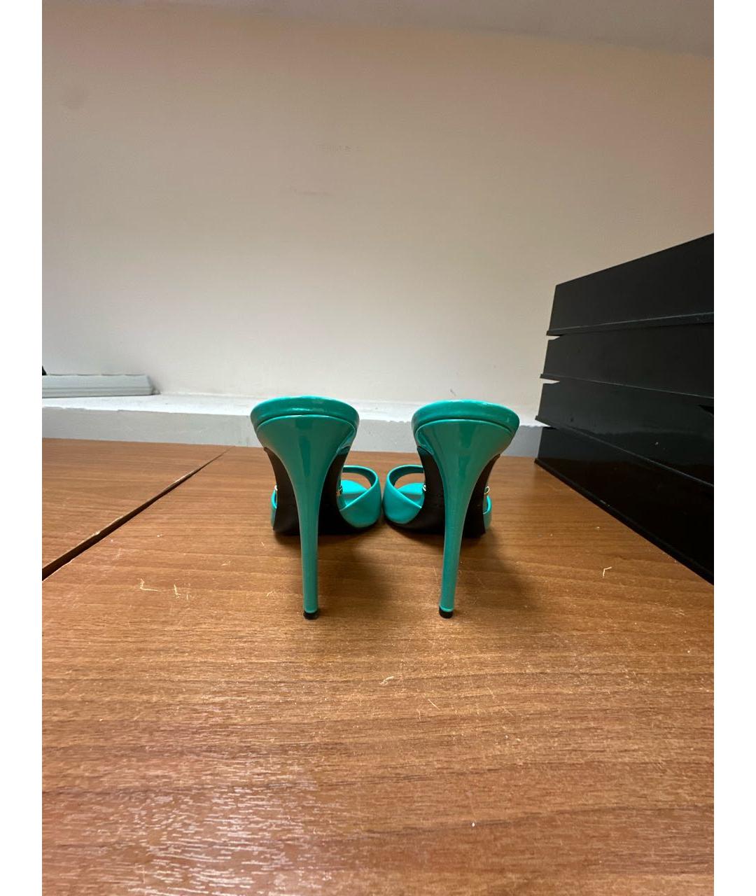 GIAN MARCO LORENZI Зеленые босоножки из лакированной кожи, фото 4