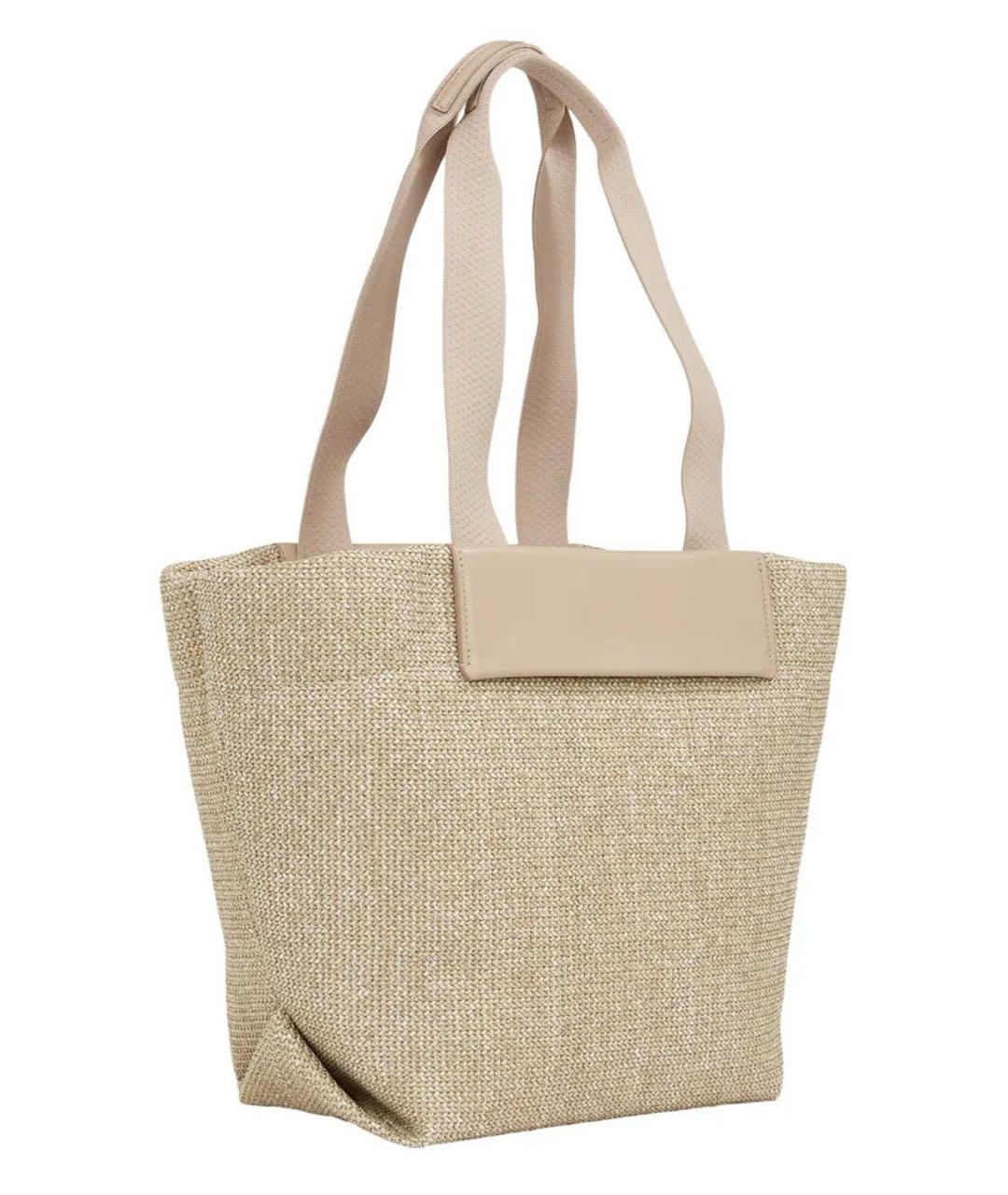 CALVIN KLEIN Бежевая тканевая сумка тоут, фото 2