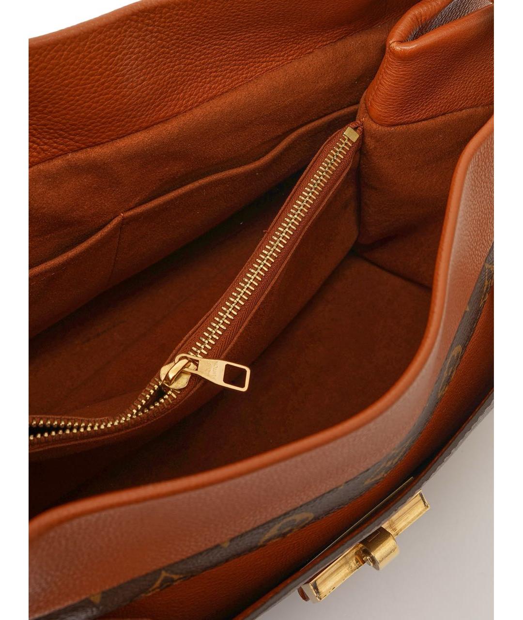 LOUIS VUITTON Коричневая кожаная сумка через плечо, фото 8