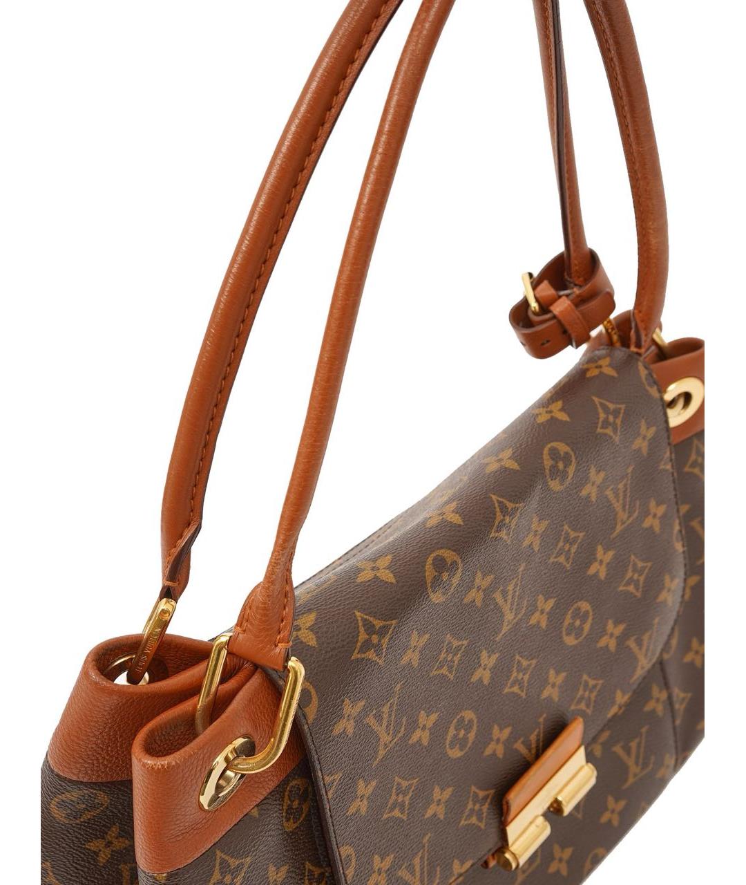 LOUIS VUITTON Коричневая кожаная сумка через плечо, фото 4