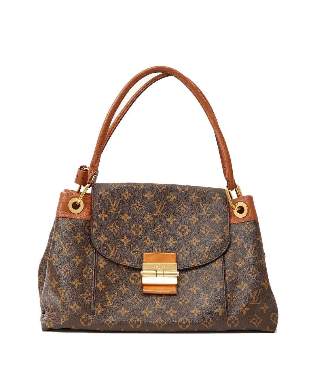 LOUIS VUITTON Коричневая кожаная сумка через плечо, фото 9