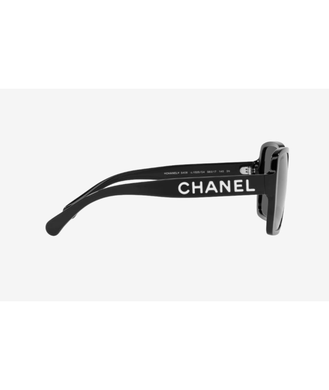 CHANEL Черные пластиковые солнцезащитные очки, фото 3