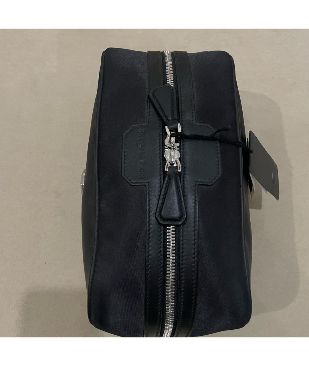 STEFANO RICCI Черная тканевая барсетка, фото 6